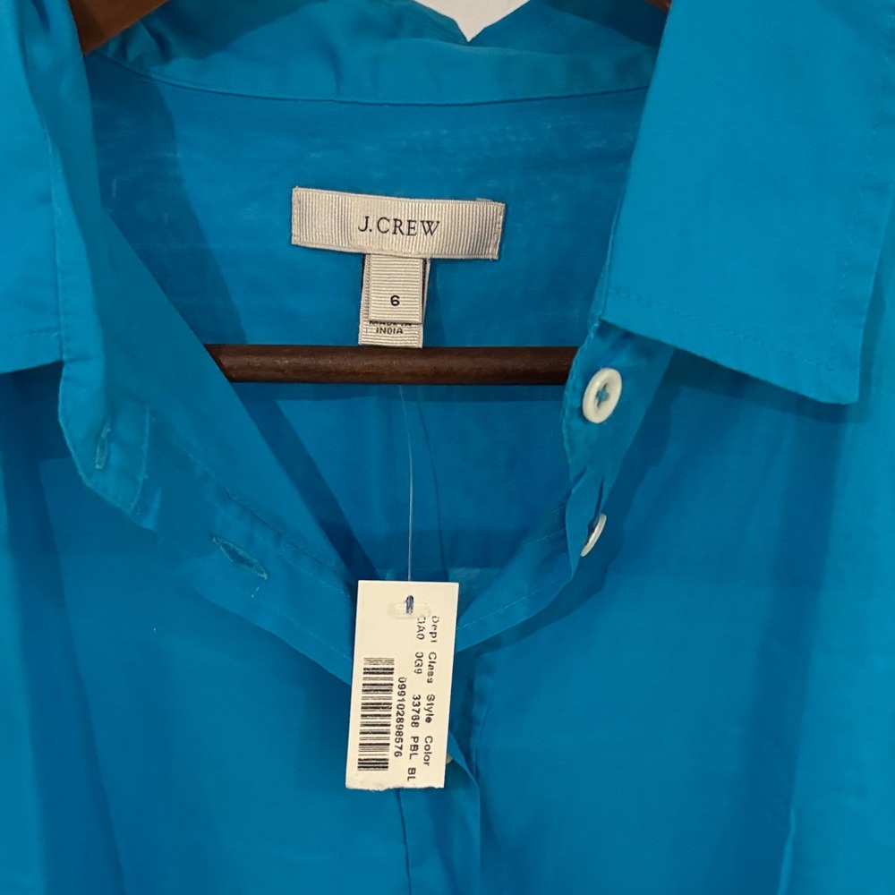 J. Crew Bright Blue Button-Down Shirt - Picture 3 of 3